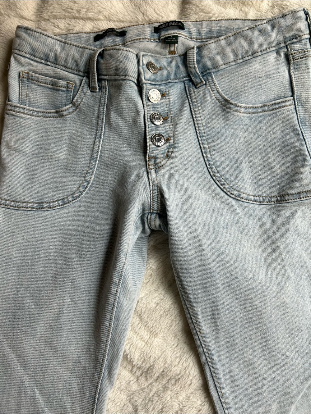 wild fable Light Wash Skinny Jeans with Button-Fly
